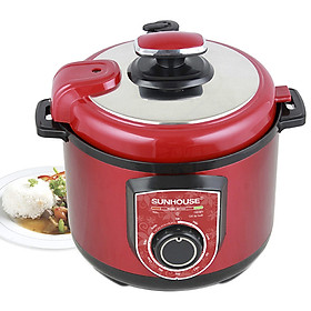 Nồi Áp Suất Điện Đa Năng Sunhouse SH1550 (5L) - Đỏ - Hàng chính hãng