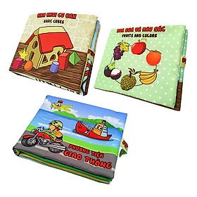 Bộ 3 Sách Vải Pipovietnam (Hoa Quả - Hình Khối - Phương Tiện Giao Thông)