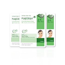 Lô 3 Mặt Nạ Giấy Dưa Leo PUREDERM 23ml