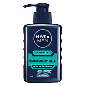 Sữa Rửa Mặt Tạo Bọt Siêu Mịn Nivea Men Anti Acne 20x Acne Clear 100ml - 83958