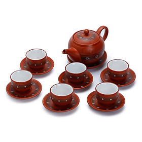 Mua Bộ Bình Trà Gốm Viền Gốm Sứ Bát Tràng T614H