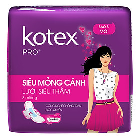 Băng Vệ Sinh Kotex Pro Siêu Mỏng Cánh 8