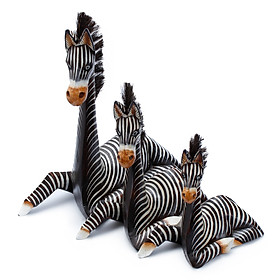 Bộ 3 Ngựa Vằn Nằm Trang Trí