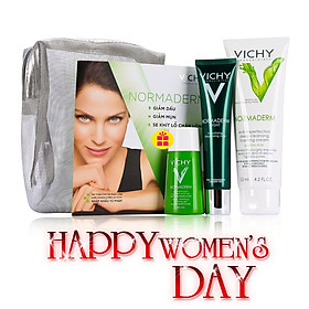 Bộ 3 Bước Giảm Dầu, Giảm Mụn Và Se Khít Lỗ Chân Lông Vichy Normaderm