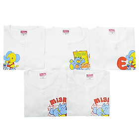 Combo 5 Áo Cài Giữa Tay Dài Trắng Nanio