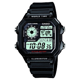 Đồng Hồ Nam Dây Cao Su Casio AE-1200WH-1AVDF (42mm) - Đen