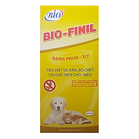 Thuốc Phun Xịt Ve, Ghẻ, Bọ Chét Chó Mèo Bio Finil 100ml