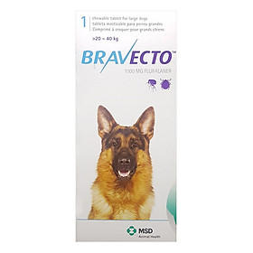 Thuốc Hỗ Trợ Điều Trị Rận Tai Ve Ghẻ Bọ Chét Chấy Chó MSD Bravecto2040 (20 - 40 kg)