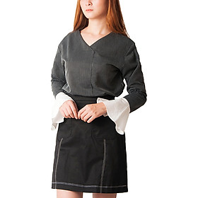 Áo kiểu kẻ sọc tay loe Carita BW0010