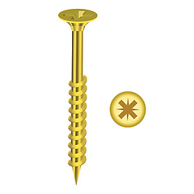 Hộp vít gỗ 100 con đầu PZ Yellow Plated Chipboardscrew PX 303100015 (6 x 120 mm)
