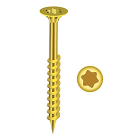 Mua Hộp Vít Gỗ 200 Con Đầu TX Yellow Plated Chipboardscrew PX 303100030 (5 x 10 mm) - Vàng