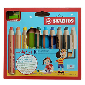 Bộ Bút Chì Màu Stabilo Woody 3-in-1 CLK880-10C