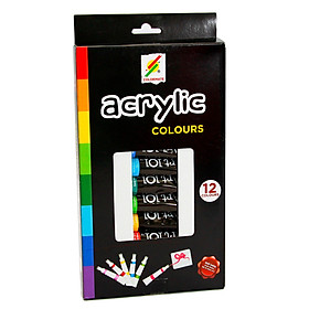 Hộp Giấy 12 Tuýp Màu Vẽ Acrylic CM-ACRYLIC-12P