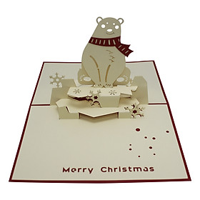 Thiệp Nổi 3D Ninrio - Christmas Bear - CN058