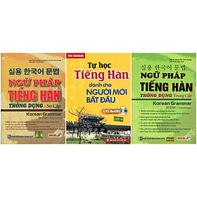 Combo Trọn Bộ Ngữ Pháp Tiếng Hàn Thông Dụng Sơ - Trung Cấp (Tặng Sách Tự Học Tiếng Hàn Cho Người Mới Bắt Đầu) 