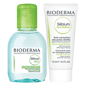 Combo Làm Sạch Và Se Khít Lỗ Chân Lông : Nước Tẩy Trang Sebium H2O (100ml) + Gel Se Khít Lỗ Chân Lông Sebium Pore Refiner (15ml)