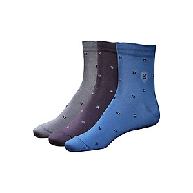 Bộ 3 Đôi Vớ Nam Cotton Công Sở Họa Tiết Donakein 7M3D3M02