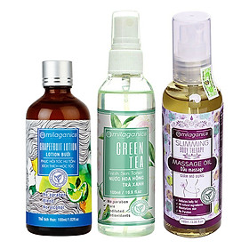 Combo Sản Phẩm Milaganics: Lotion Bưởi Phục Hồi Tóc Hư Tổn (100ml) + Tonel Hoa Hồng Trà Xanh (100ml) + Dầu Massage hỗ trợ giảm mỡ Bụng (100ml)