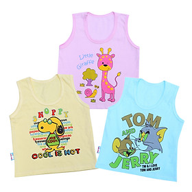 Combo 3 Áo Ba Lỗ Cho Bé Mihababy ATL10 - Màu Nhạt