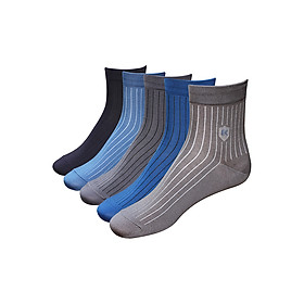 Bộ 5 Đôi Vớ Nam Cotton Công Sở Kẻ Sọc Donakein 7M5D5M01