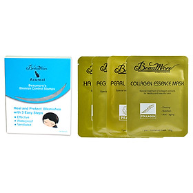 Combo 24 Miếng Dán Mụn Beaumore + 4 Miếng Mặt Nạ Beaumore – New (Collagen, HA, Peg-40, Pearl)