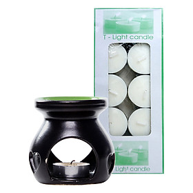 Combo Đèn Xông Tinh Dầu Nến Trái Tim Milaganics + Nến Tealight (Hộp 10 Viên)