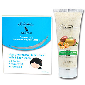 Combo 24 Miếng Dán Mụn Beaumore + Sữa Rửa Mặt Hạt Cát - New Beaumore TP104 (120g)
