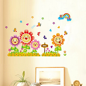 Bộ Decal Dán Phòng Cho Bé Dàn Đồng Ca Hoa Hướng Dương Tinh Nghịch SHOWME DC20 (70 x 50 cm)
