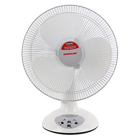 Quạt Bàn Sạc Tích Điện Sunhouse SH722 - Trắng - Hàng chính hãng