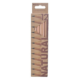 Hộp 12 Cây Bút Chì 2B Macro Thân Gỗ Mộc Thiên Nhiên 6000-12CB 