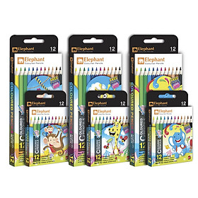 Bút Chì Ngắn 12 Màu Elephant H12