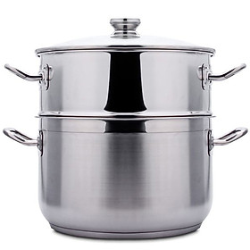 Bộ 2 Nồi Xửng 3 Đáy Nắp Kính Fivestar ST30-3DG - 30cm