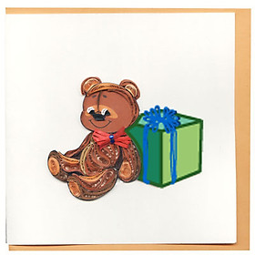 Thiệp Giấy Xoắn Việt Net - Gấu Bông (10 x 10 cm)