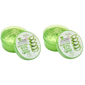 Combo 2 Gel Dưỡng Thể, Dưỡng Mặt Blumei Jeju Aloe Vera Soothing Gel 97% (300ml/ Hộp)