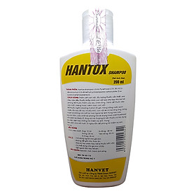 Dầu Tắm Trị Bọ Chét, Ve, Ghẻ, Rận Chó Mèo Hanvet Hantox Vàng (200ml)