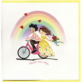 Thiệp Giấy Xoắn Việt Net - Wedding - Happily Ever After Mẫu 2 (15 x 15 cm)
