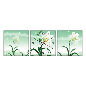 Tranh đồng hồ treo tường 3 tấm thế giới tranh đẹp hh00222-dh