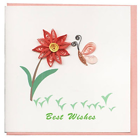Thiệp Best Wishes Việt Net - Hoa Và Bướm (10 x 10 cm)