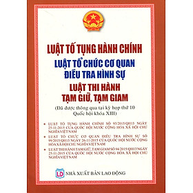 Luật Tố Tụng Hành Chính Luật Tổ Chức Cơ Quan Điều Tra Hình Sự