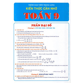 Mua Tài Liệu Kiến Thức Cần Nhớ Toán Lớp 9