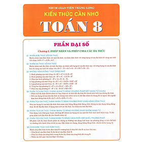 Tài Liệu Kiến Thức Cần Nhớ Toán Lớp 8