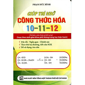 Giúp Trí Nhớ Công Thức Hóa 10 - 11- 12