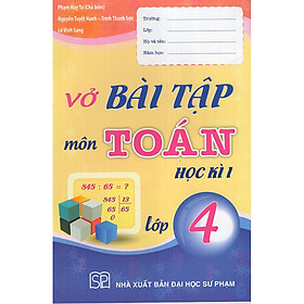 Hình ảnh Vở Bài Tập Môn Toán Học Kì 1 (Lớp 4)