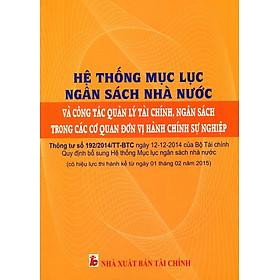 Hệ Thống Mục Lục Ngân Sách Nhà Nước Và Công Tác Quản Lý Tài Chính Ngân Sách