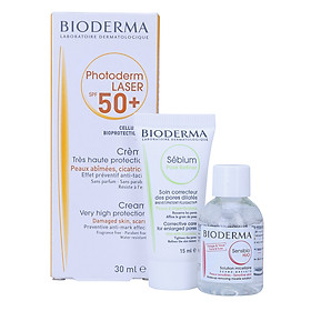 Bộ 3 Sản Phẩm Chống Nắng Chuyên Dụng Cho Da Sau Laser Và Lỗ Chân Lông To Bioderma