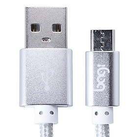 Cáp Sạc Dù Micro USB Bagi 1m - Bạc - Hàng Chính Hãng