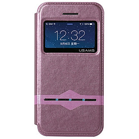 Bao Da Usams Sliding PU Lange Series Cho iPhone 5S - Hồng
