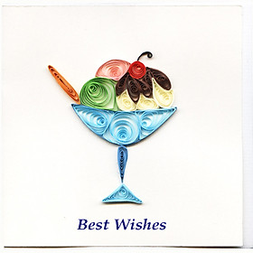 Thiệp Best Wishes Việt Net - Kem (10 x 10 cm)