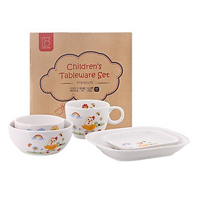 Bộ bàn ăn sứ cao cấp Dong Hwa cho trẻ KIDSET02