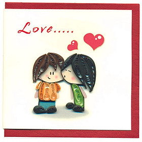 Thiệp Giấy Xoắn Việt Net - Love is (10 x 10 cm)